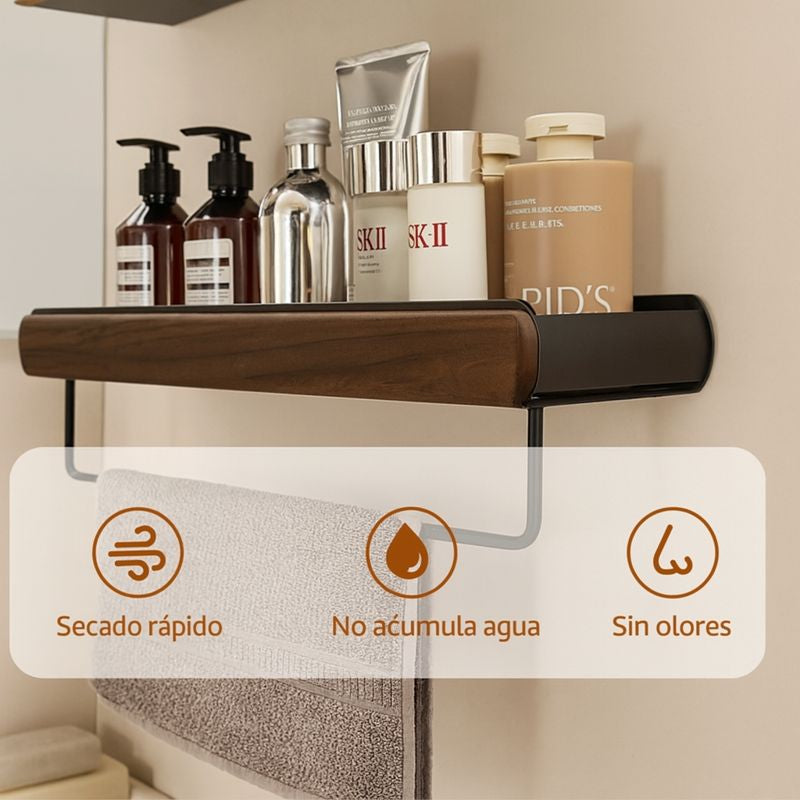 [Llevá 2 Pagá 1] Organizador de Baño de Madera con Escurridor y Diseño Moderno